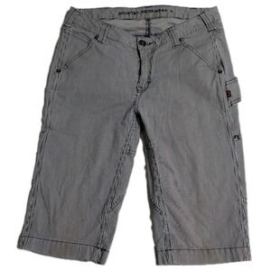 Dovetail Workwear Maven Slim Work Shorts Railroad Stripe Size 6